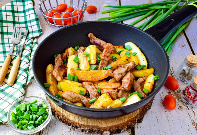 Картошка жаренная по домашнему с мясом